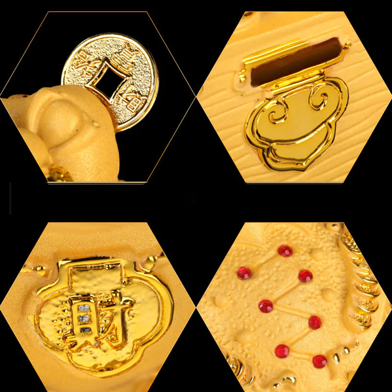 Buddha Stones Feng Shui Soldi Rana Statua Fortuna Ricchezza Decorazione - Image 8