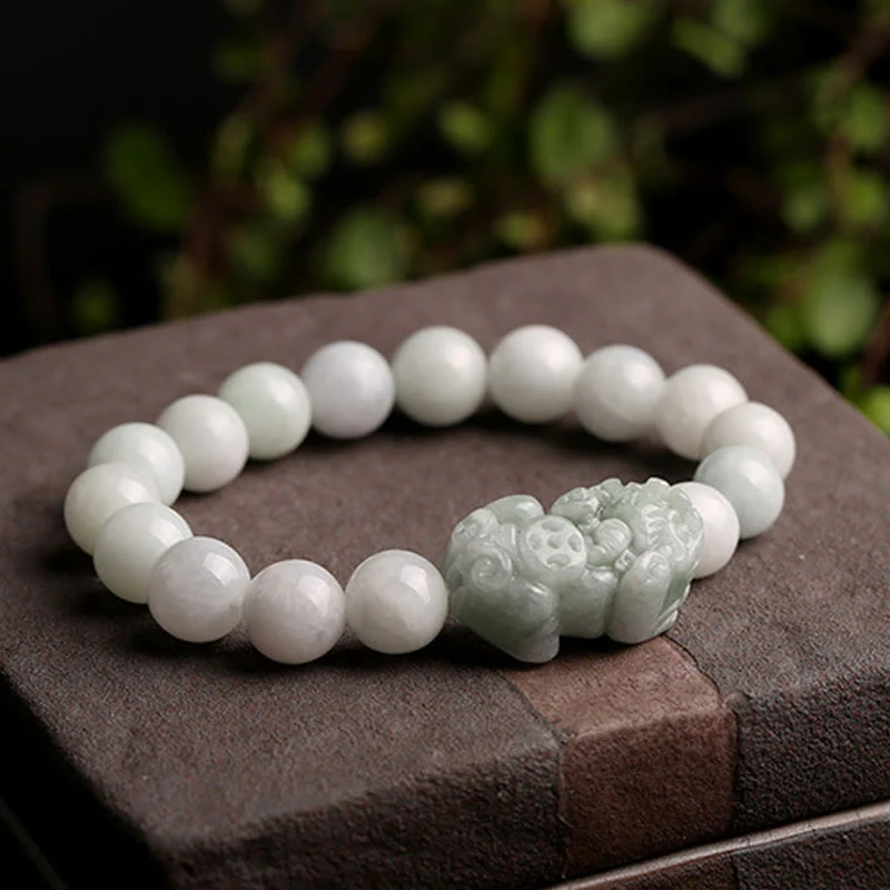 Buddha Stones Fengshui Ricchezza Prosperità Giada PiXiu Braccialetto della Fortuna - Image 3