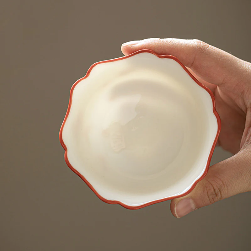 Buddha Stones Fiori di porcellana bianca Gaiwan in ceramica Sancai Tazza da tè Kung Fu Tazza da tè e piattino con coperchio - Image 11