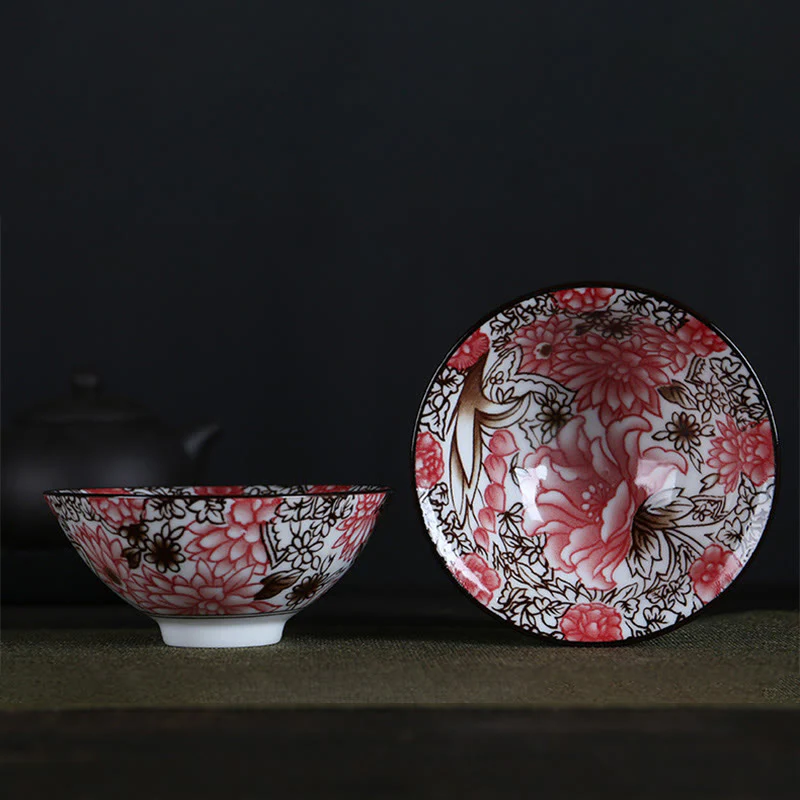 Buddha Stones Fiori Fu Carattere Montagne Loto Fiori di ciliegio Tazza da tè in ceramica Tazza da tè Kung Fu - Image 4