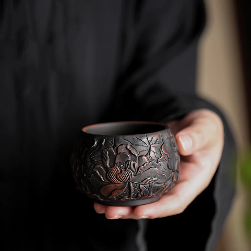 Buddha Stones Foglia di Loto Fiore Paesaggio Drago Bambù Tazza da Tè in Ceramica Kung Fu Tazza da Tè Ciotola - Image 2