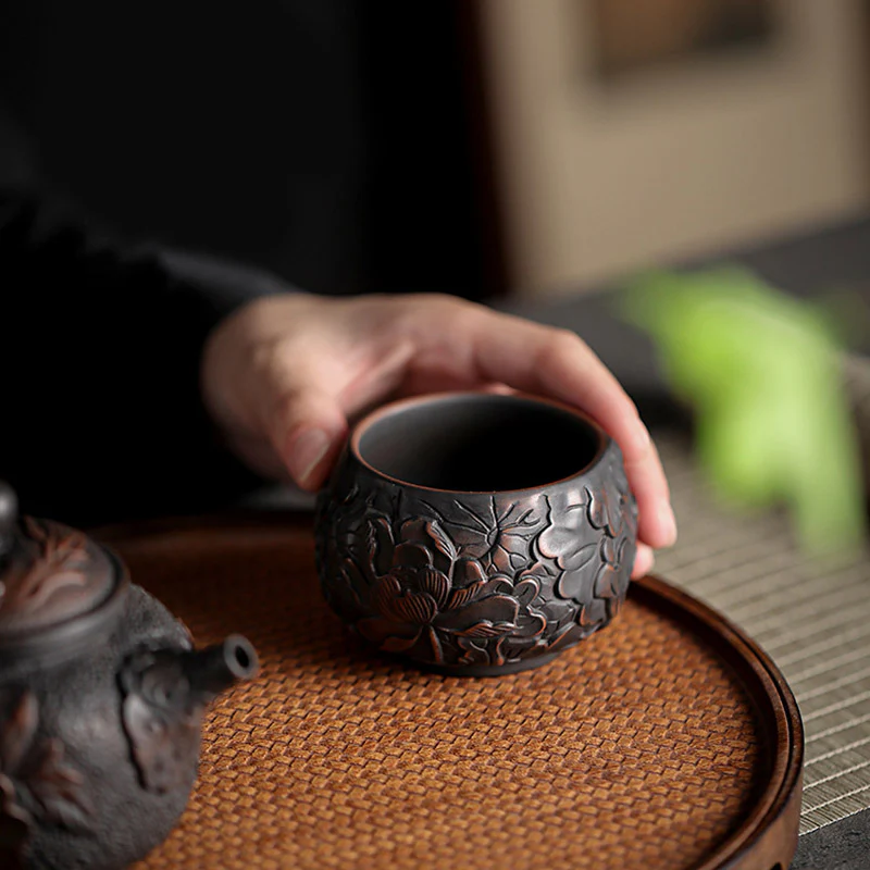 Buddha Stones Foglia di Loto Fiore Paesaggio Drago Bambù Tazza da Tè in Ceramica Kung Fu Tazza da Tè Ciotola - Image 3