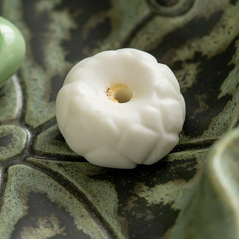 Buddha Stones Foglia Meditazione Rana Modello Guarigione Ceramica Bruciatore Incenso Decorazione - Image 8