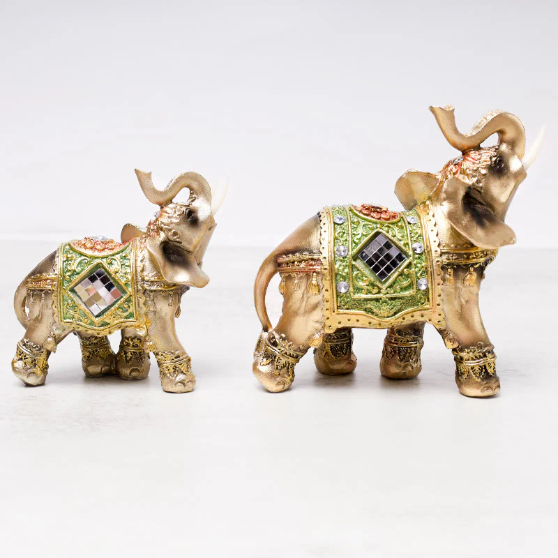 Buddha Stones Fortunato Feng Shui Elefante Verde Statua Scultura Ricchezza Figurina Regalo Decorazione Casa - Image 4