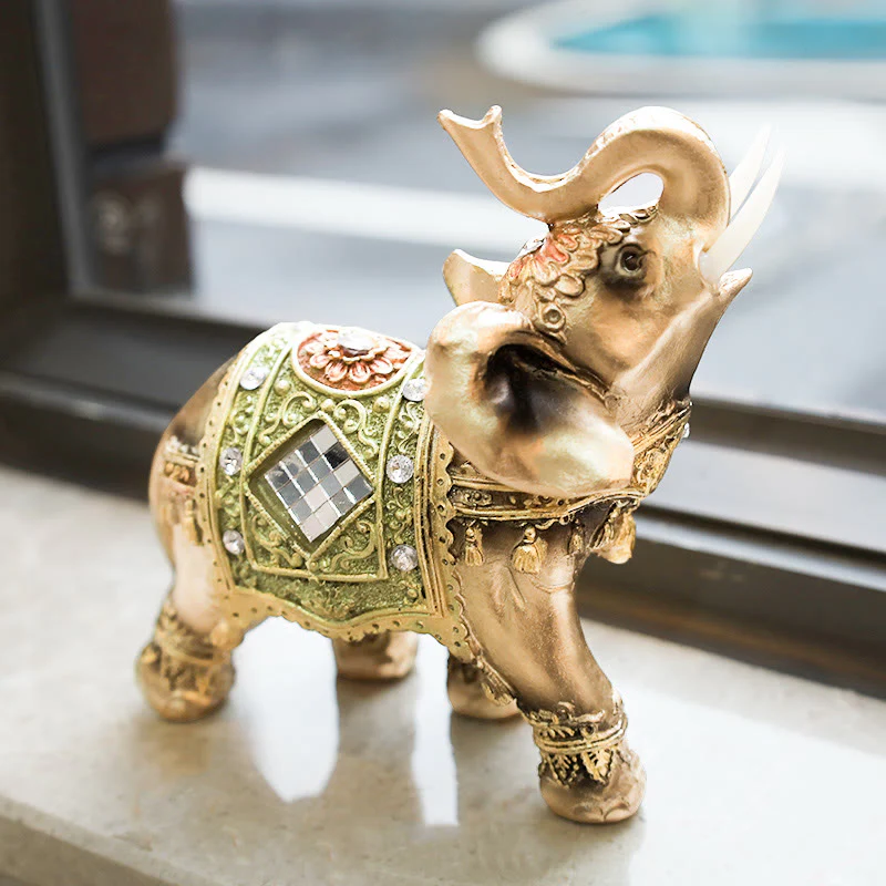 Buddha Stones Fortunato Feng Shui Elefante Verde Statua Scultura Ricchezza Figurina Regalo Decorazione Casa - Image 8