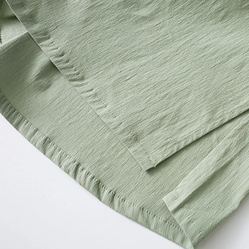 Buddha Stones Frog-Bottone Camicia Manica Tre Quarti Pantaloni Abito Uomo - Image 16