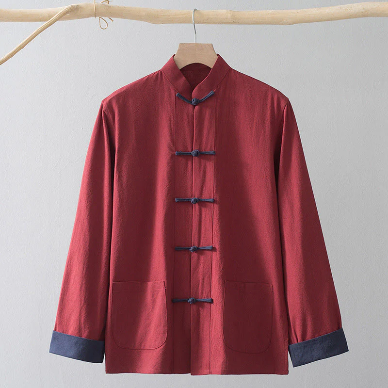 Buddha Stones Frog-Bottone Cinese Tang Suit Camicia Cotone Lino Uomo Giacca Abbigliamento - Image 17