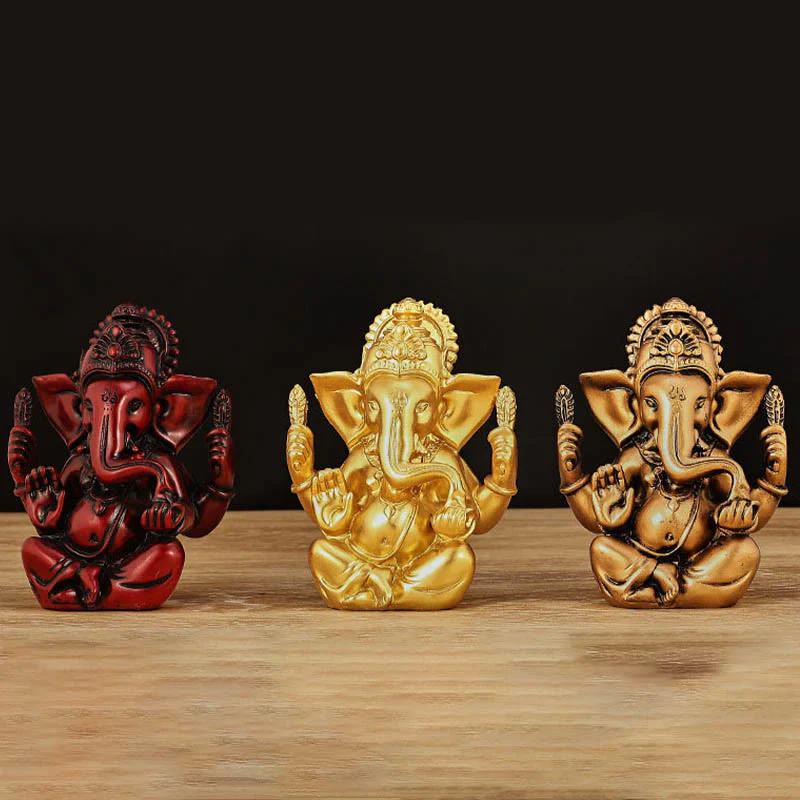 Buddha Stones Ganesh Ganpati Statua Elefante Trasformazione Decorazione Casa Resina - Image 2