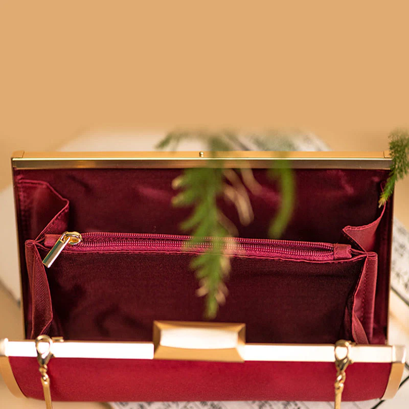 Buddha Stones Garofano Peonia Begonia Su Ricamo Borsa da sposa Borsa a tracolla Borsa a mano - Image 10