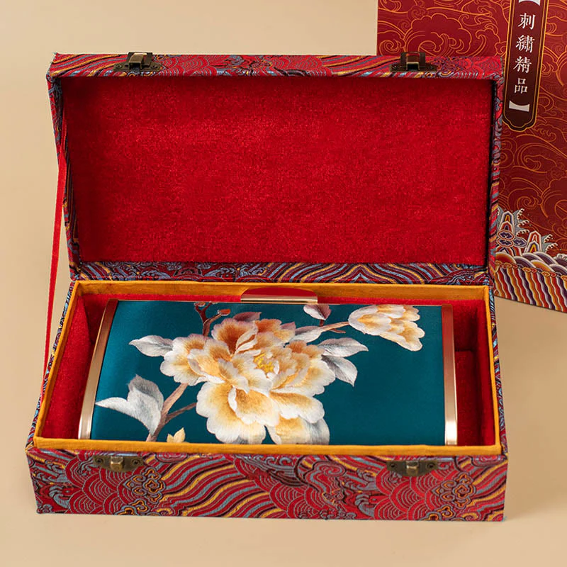 Buddha Stones Garofano Peonia Begonia Su Ricamo Borsa da sposa Borsa a tracolla Borsa a mano - Image 14