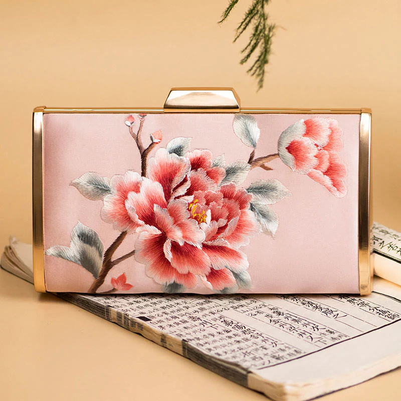 Buddha Stones Garofano Peonia Begonia Su Ricamo Borsa da sposa Borsa a tracolla Borsa a mano - Image 18