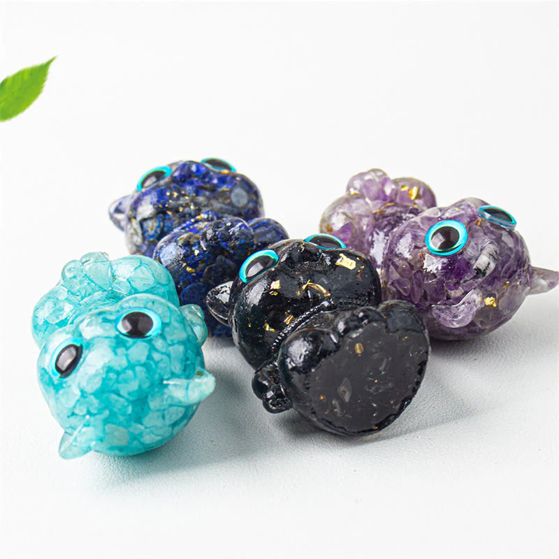 Buddha Stones Gatto carino Lazurite Lapislazzuli Ametista Ossidiana nera Acquamarina Cristallo Resina Decorazione positiva per la casa - Image 15