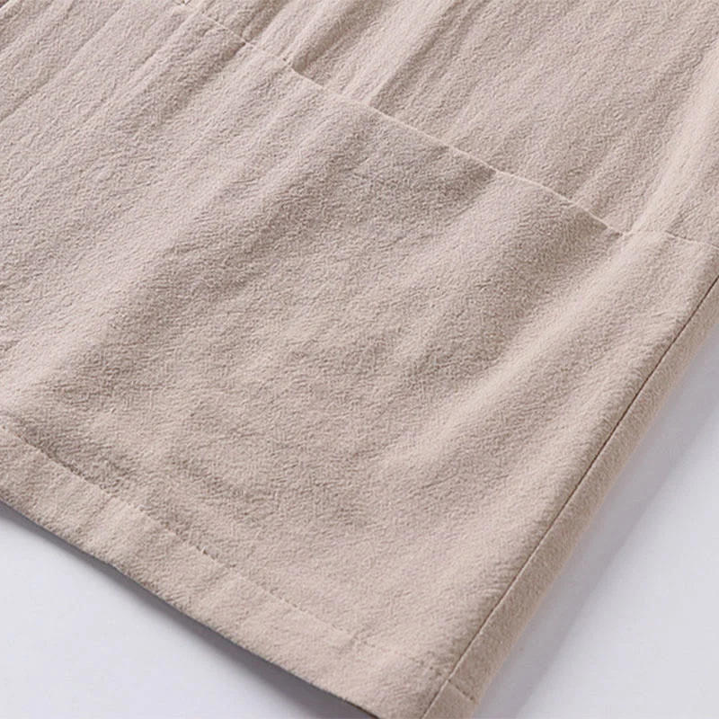 Giacca kimono da uomo in cotone e lino con tasche e maniche lunghe, motivo Buddha Stones, bottoni e apertura frontale - Image 11