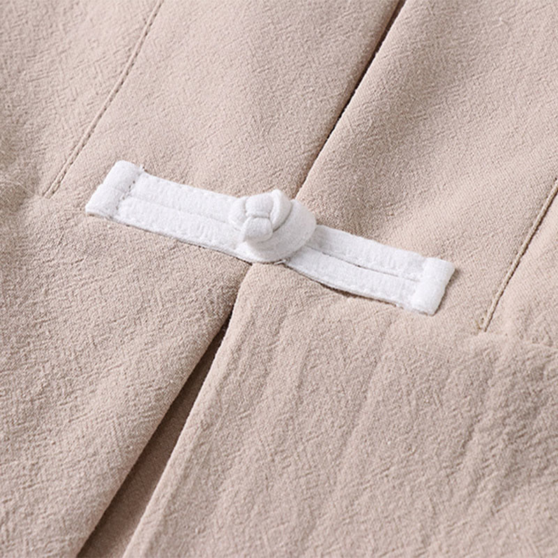 Giacca kimono da uomo in cotone e lino con tasche e maniche lunghe, motivo Buddha Stones, bottoni e apertura frontale - Image 9