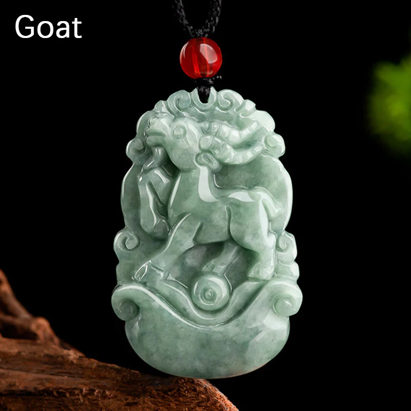 Buddha Stones Giada verde naturale 12 Zodiaco cinese Fortuna Prosperità Collana pendente - Image 17