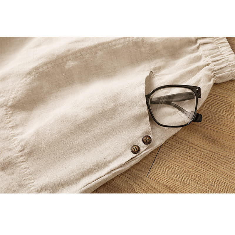 Buddha Stones Gonna da donna primaverile casual con coulisse e tasche, tinta unita. - Image 3