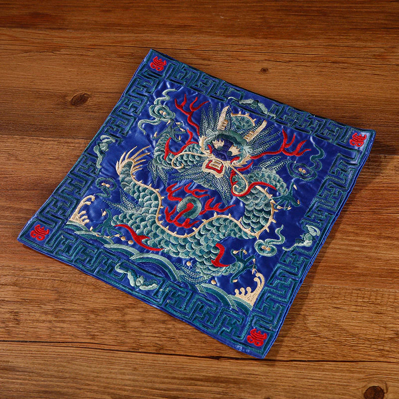 Buddha Stones Gru Fenice Drago Kirin Ricamato Tazza Sottobicchiere Tazza da Tè Quadrato Kung Fu Tappetino da Tè - Image 19