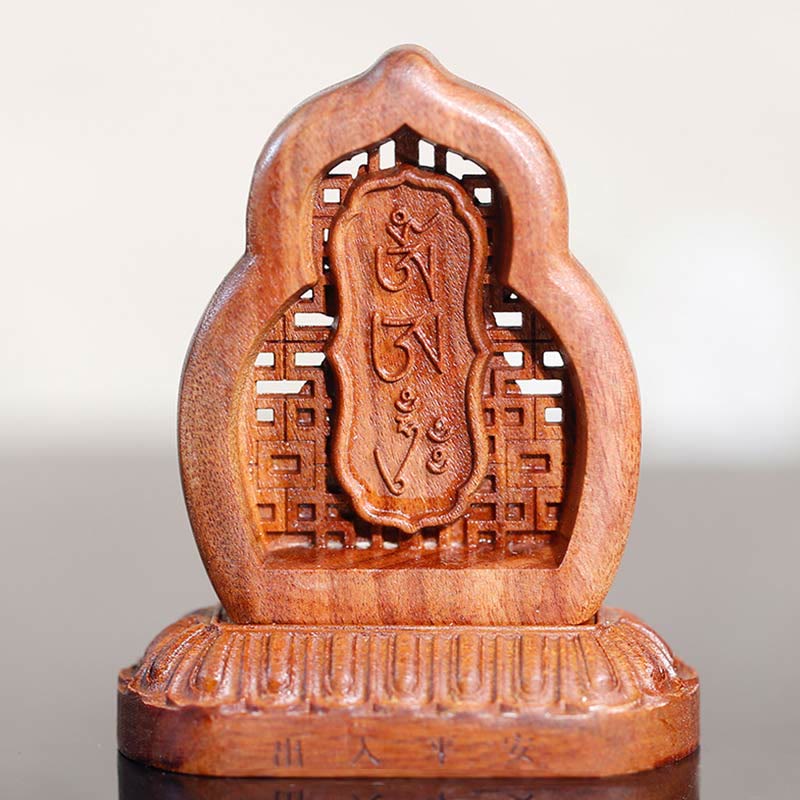 Buddha Stones Guru Rinpoche Buddha Padmasambhavan Serenity Statua incisa in legno - Image 4