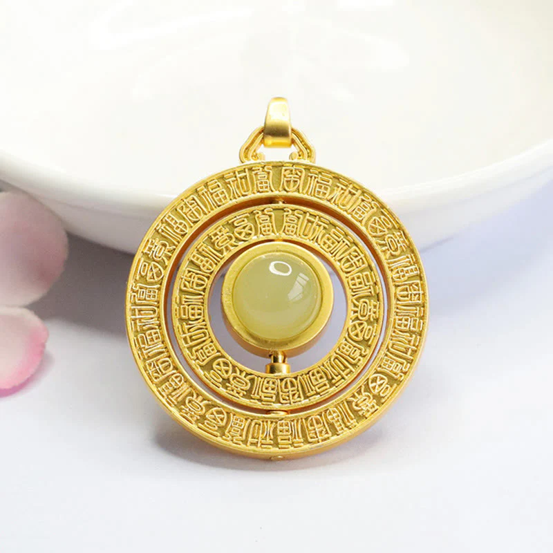 Buddha Stones Hetian Jade Cento Benedizioni Fu Carattere Fortuna Collana Pendente Girevole - Image 10