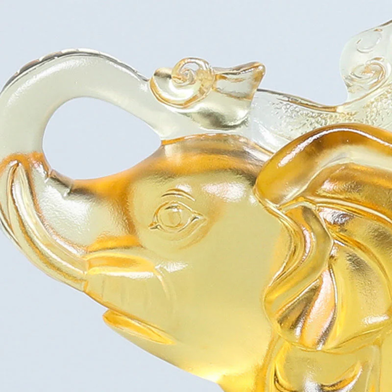 Buddha Stones in cristallo giallo Liuli, proboscide di elefante, design su e giù, forza, decorazione per la casa - Image 11