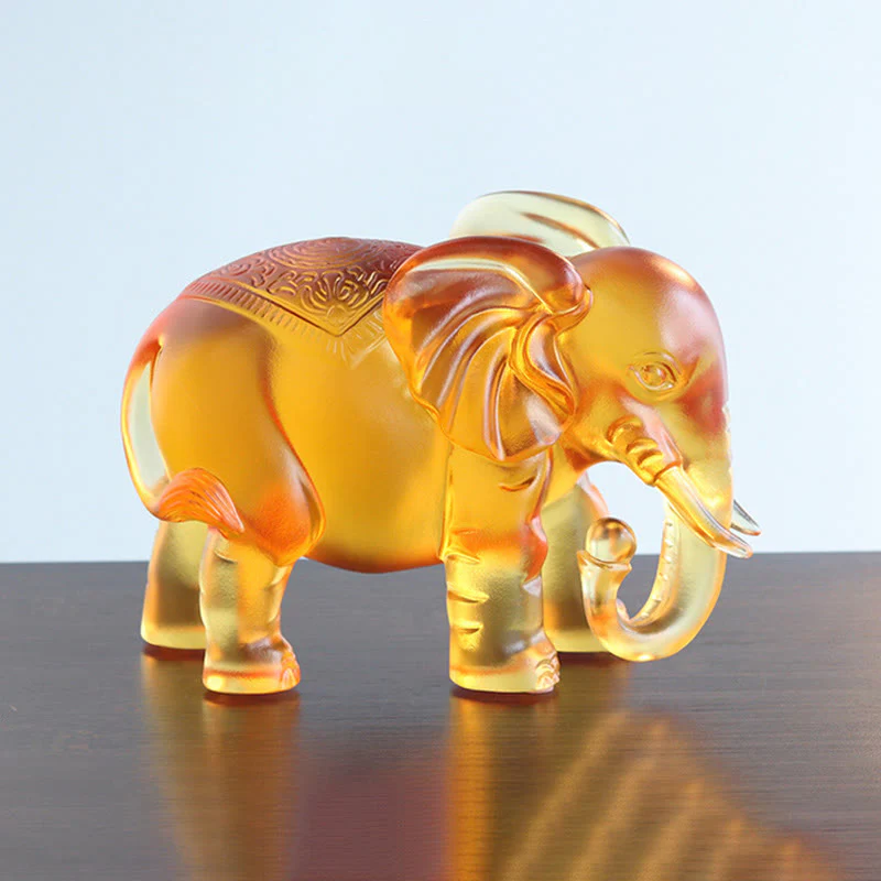 Buddha Stones in cristallo giallo Liuli, proboscide di elefante, design su e giù, forza, decorazione per la casa - Image 14