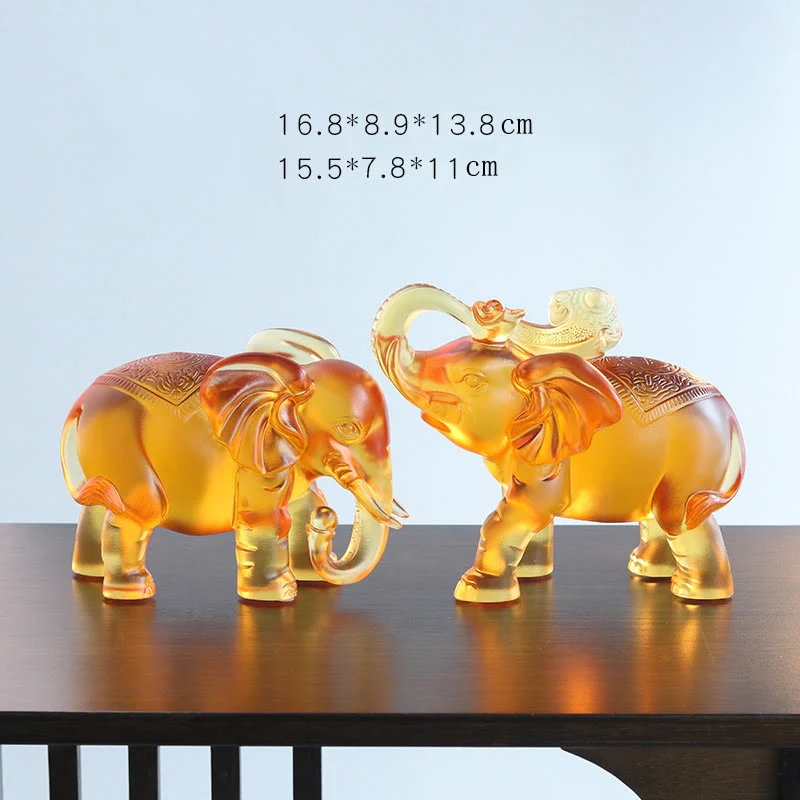 Buddha Stones in cristallo giallo Liuli, proboscide di elefante, design su e giù, forza, decorazione per la casa - Image 15