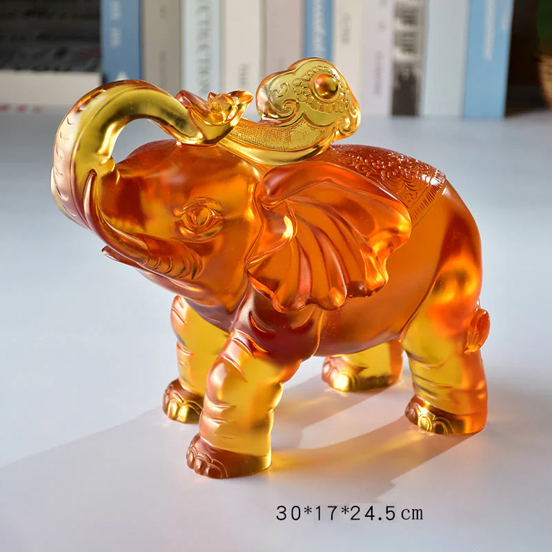 Buddha Stones in cristallo giallo Liuli, proboscide di elefante, design su e giù, forza, decorazione per la casa - Image 17