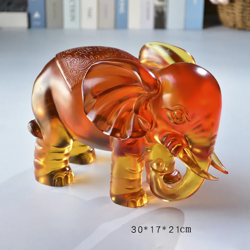 Buddha Stones in cristallo giallo Liuli, proboscide di elefante, design su e giù, forza, decorazione per la casa - Image 18
