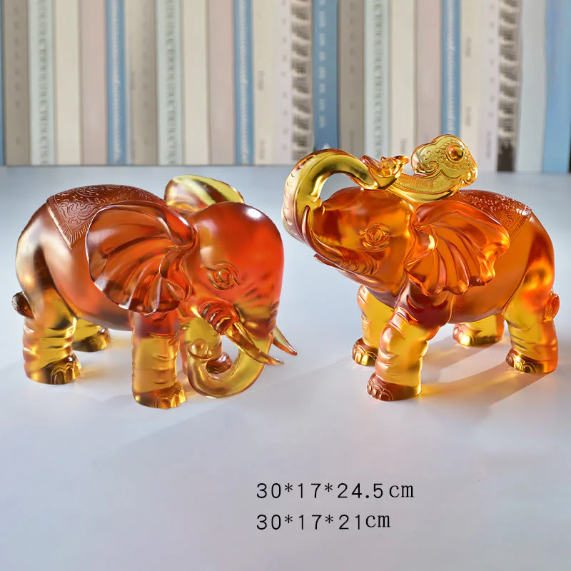 Buddha Stones in cristallo giallo Liuli, proboscide di elefante, design su e giù, forza, decorazione per la casa - Image 19