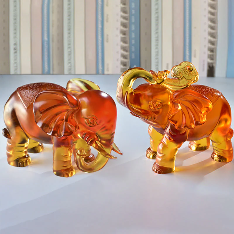 Buddha Stones in cristallo giallo Liuli, proboscide di elefante, design su e giù, forza, decorazione per la casa - Image 20