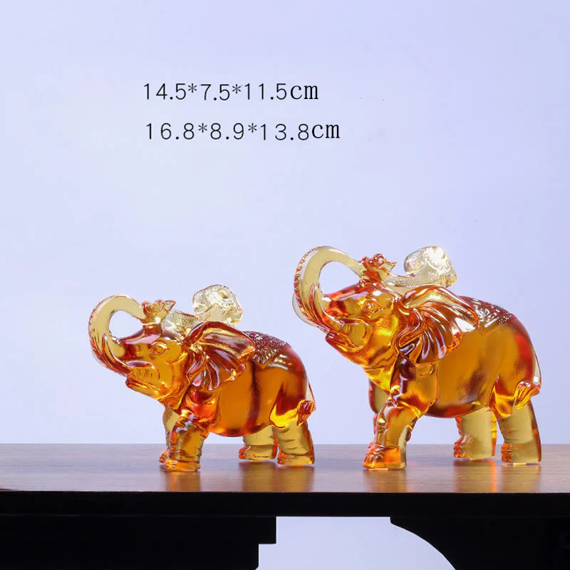 Buddha Stones in cristallo giallo Liuli, proboscide di elefante, design su e giù, forza, decorazione per la casa - Image 21