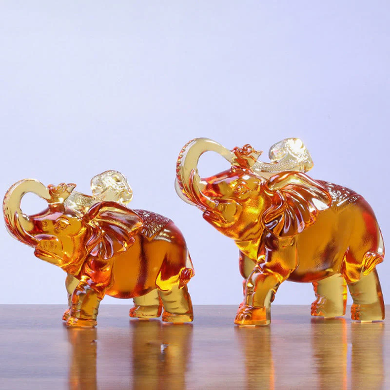 Buddha Stones in cristallo giallo Liuli, proboscide di elefante, design su e giù, forza, decorazione per la casa - Image 22