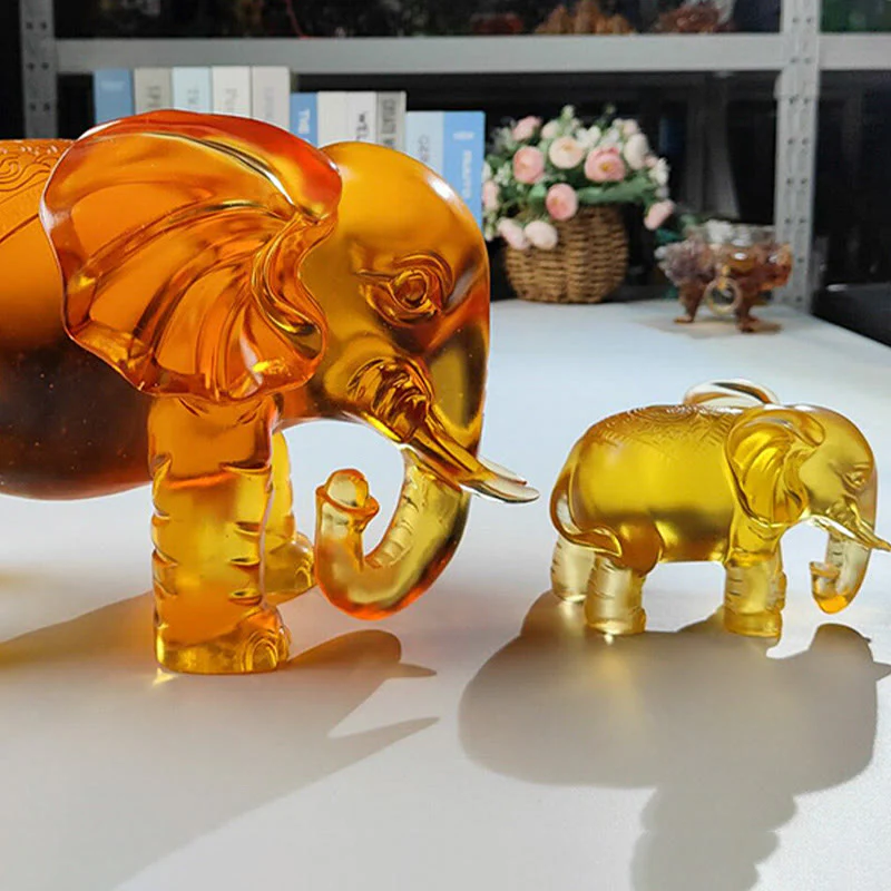 Buddha Stones in cristallo giallo Liuli, proboscide di elefante, design su e giù, forza, decorazione per la casa - Image 23