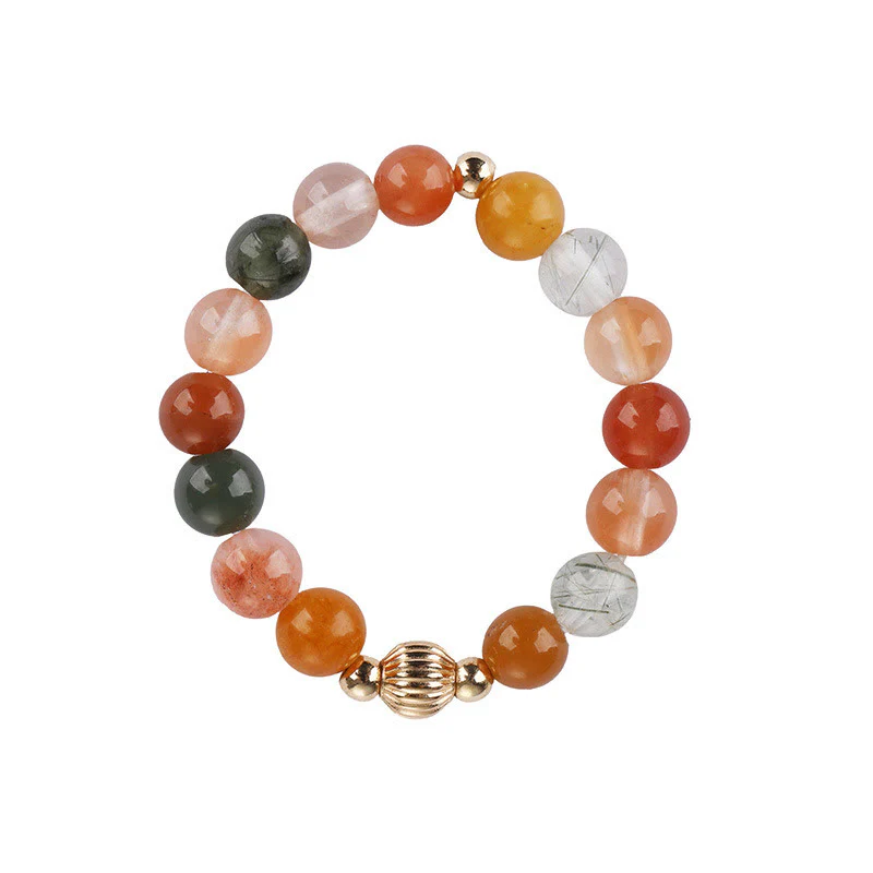 Buddha Stones in rame placcato oro 14k Fu Lu Shou Crystal Peach Moonstone Happiness Wealth - Image 6