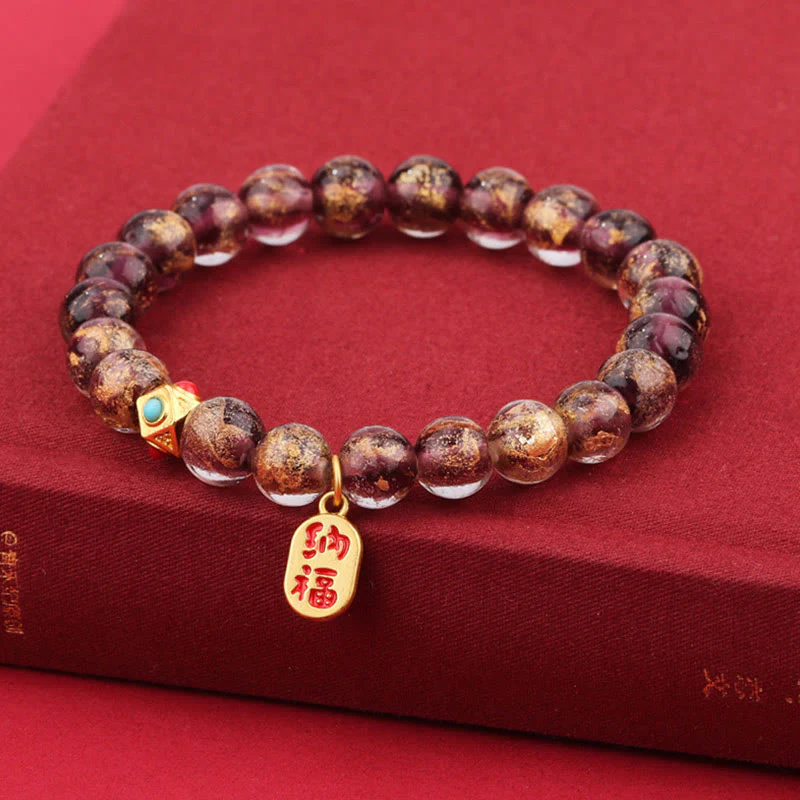 Buddha Stones, incenso tibetano, cenere, perline di vetro Liuli, fortuna, carattere Fu, braccialetto con ciondolo - Image 12