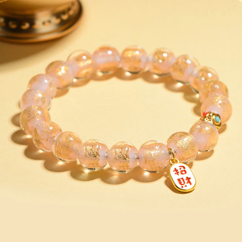 Buddha Stones, incenso tibetano, cenere, perline di vetro Liuli, fortuna, carattere Fu, braccialetto con ciondolo - Image 3