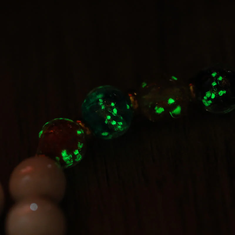 Buddha Stones, incenso tibetano, cenere, porcellana, perlina di vetro fluorescente luminosa, moneta di rame, ciondolo, braccialetto della pace - Image 5