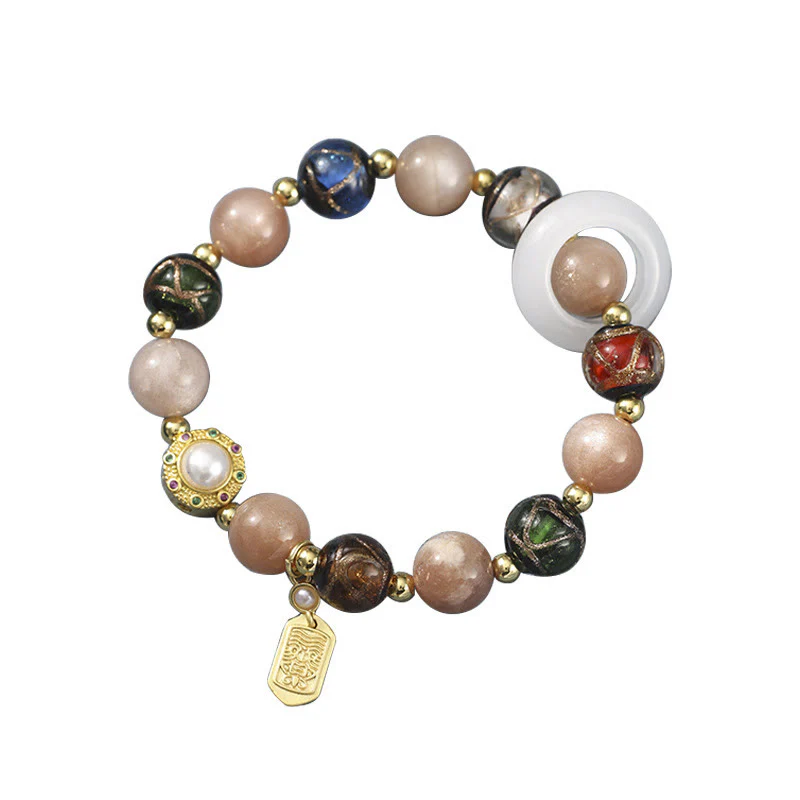 Buddha Stones Incenso Tibetano Cenere Vetro Liuli Pietra Tridacna Pietra del Sole Om Mani Padme Hum Ruota della Preghiera Braccialetto con Ciondolo - Image 16