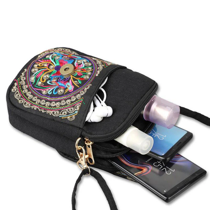 Buddha Stones Inula Flower Peony Ricamo Tela Shopping Borsa Borsa A Tracolla - Image 9