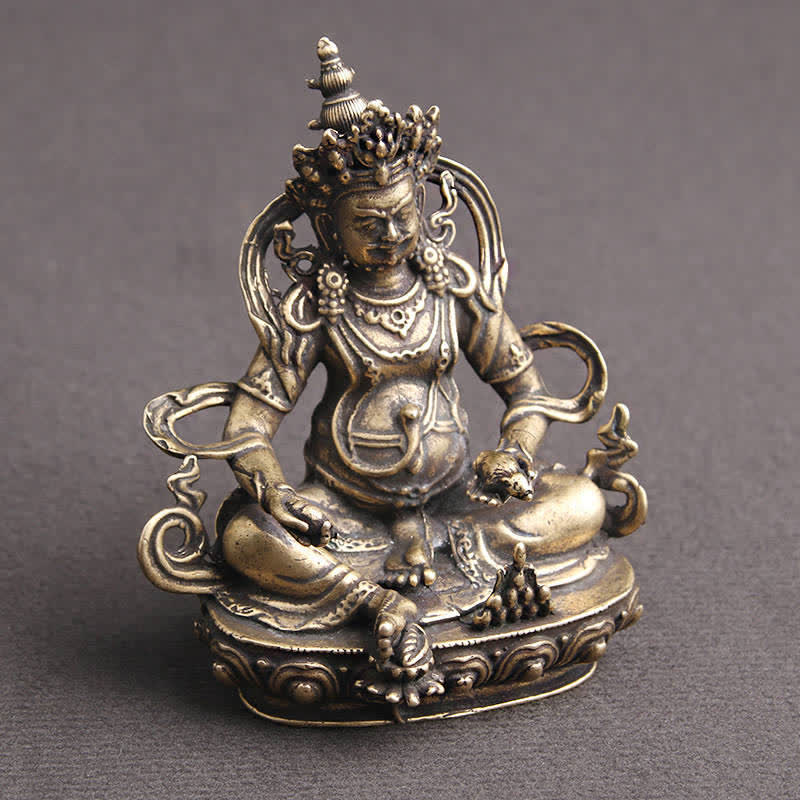 Buddha Stones Jambhala Bodhisattva Figurina Serenità Statua di Rame Decorazione - Image 2