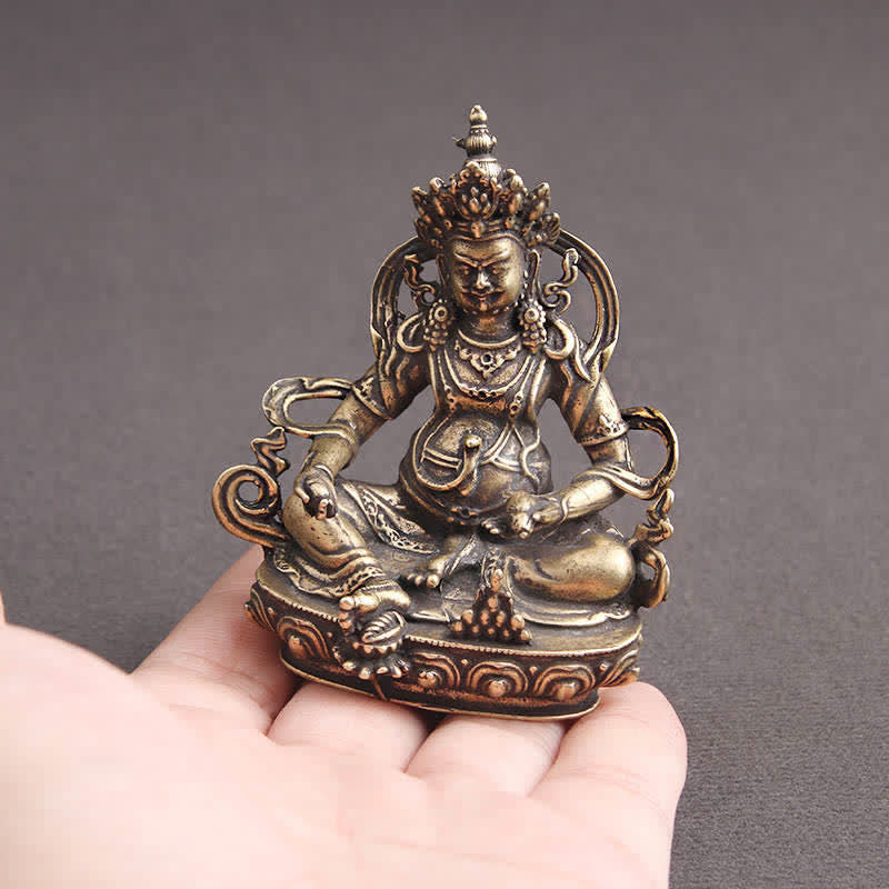 Buddha Stones Jambhala Bodhisattva Figurina Serenità Statua di Rame Decorazione - Image 4