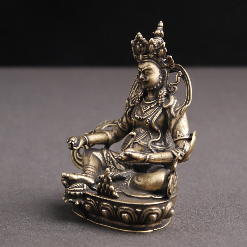 Buddha Stones Jambhala Bodhisattva Figurina Serenità Statua di Rame Decorazione - Image 7