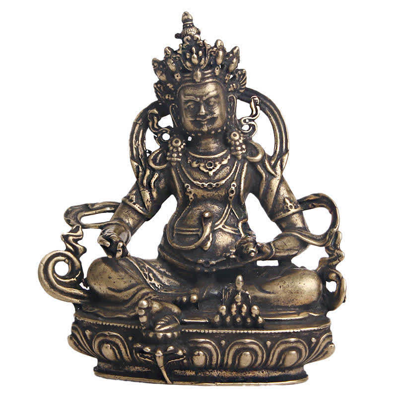Buddha Stones Jambhala Bodhisattva Figurina Serenità Statua di Rame Decorazione - Image 9