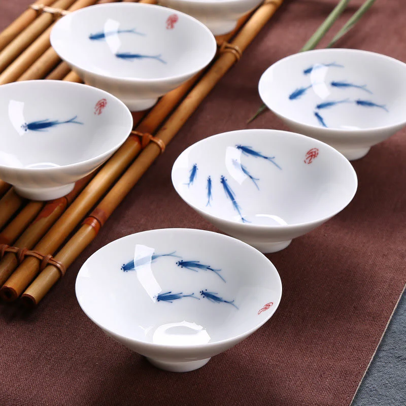 Buddha Stones Jingdezhen blu e bianco porcellana Koi Fish tazza da tè in ceramica Kung Fu tazze da tè - Image 12