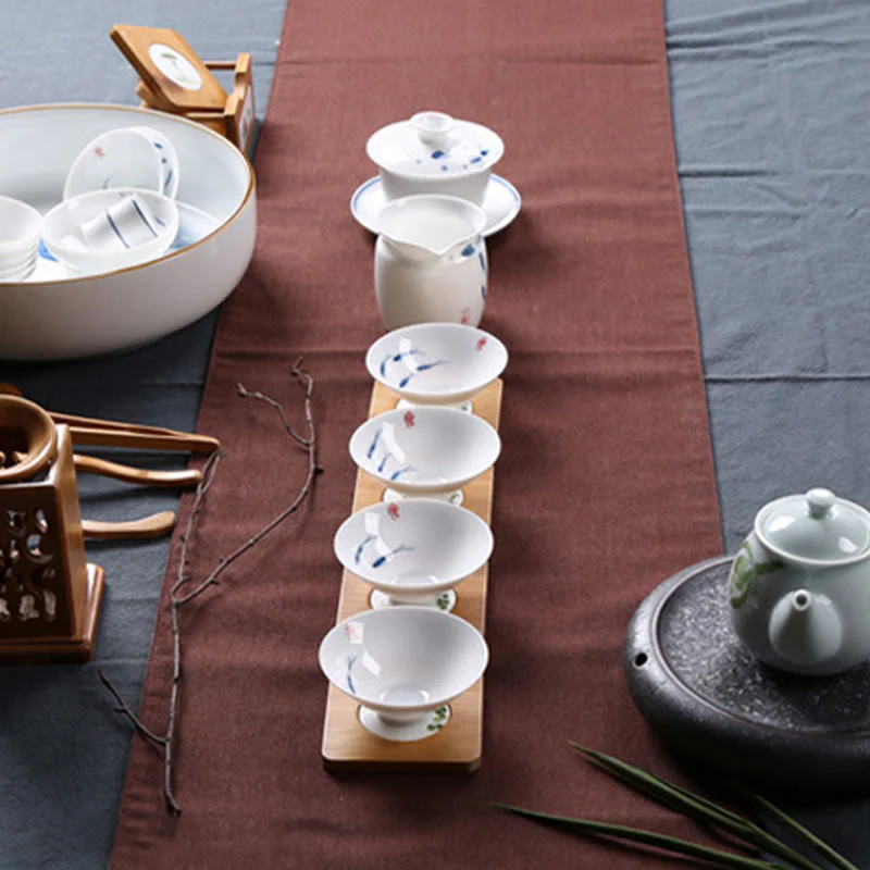 Buddha Stones Jingdezhen blu e bianco porcellana Koi Fish tazza da tè in ceramica Kung Fu tazze da tè - Image 18