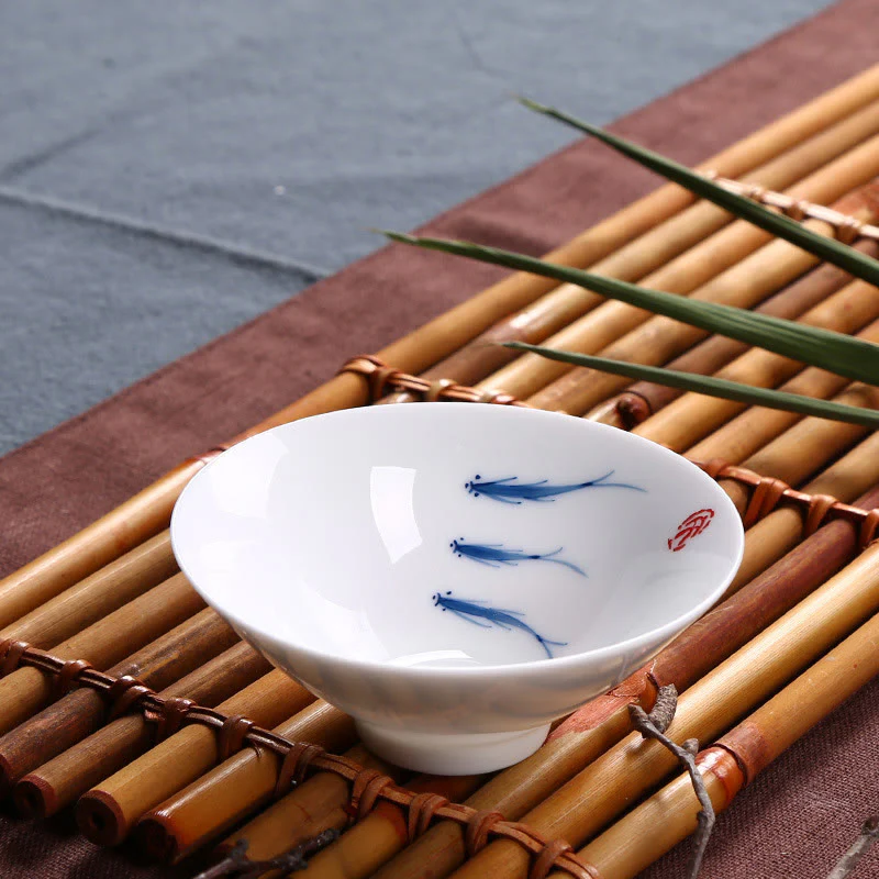 Buddha Stones Jingdezhen blu e bianco porcellana Koi Fish tazza da tè in ceramica Kung Fu tazze da tè - Image 5