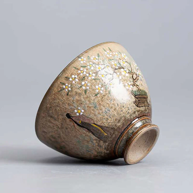 Buddha Stones Jingdezhen dipinte a mano Ru Kiln porcellana Hanfu ragazza fiore tazza da tè in ceramica Kung Fu tazze da tè - Image 4
