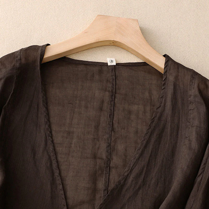 Buddha Stones Kimono estivo da donna con maniche lunghe e lacci, aperto sul davanti - Image 14