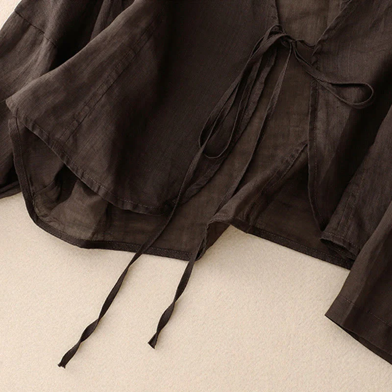 Buddha Stones Kimono estivo da donna con maniche lunghe e lacci, aperto sul davanti - Image 16