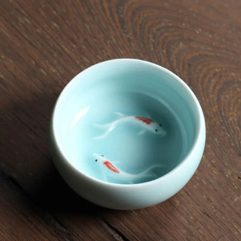 Buddha Stones Koi Fish colorato Tazza da tè in ceramica Kung Fu Tazza da tè Ciotola - Image 30